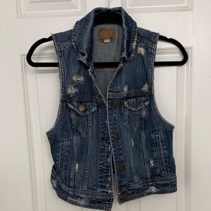 American Eagle Outfitters Blue Denim Vest